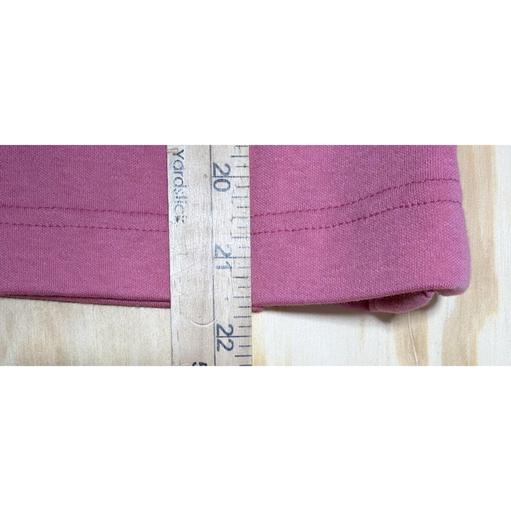 Vintage Lands End Women’s PetiteM Button Side Detail Sweatshirt Made In USA Pink