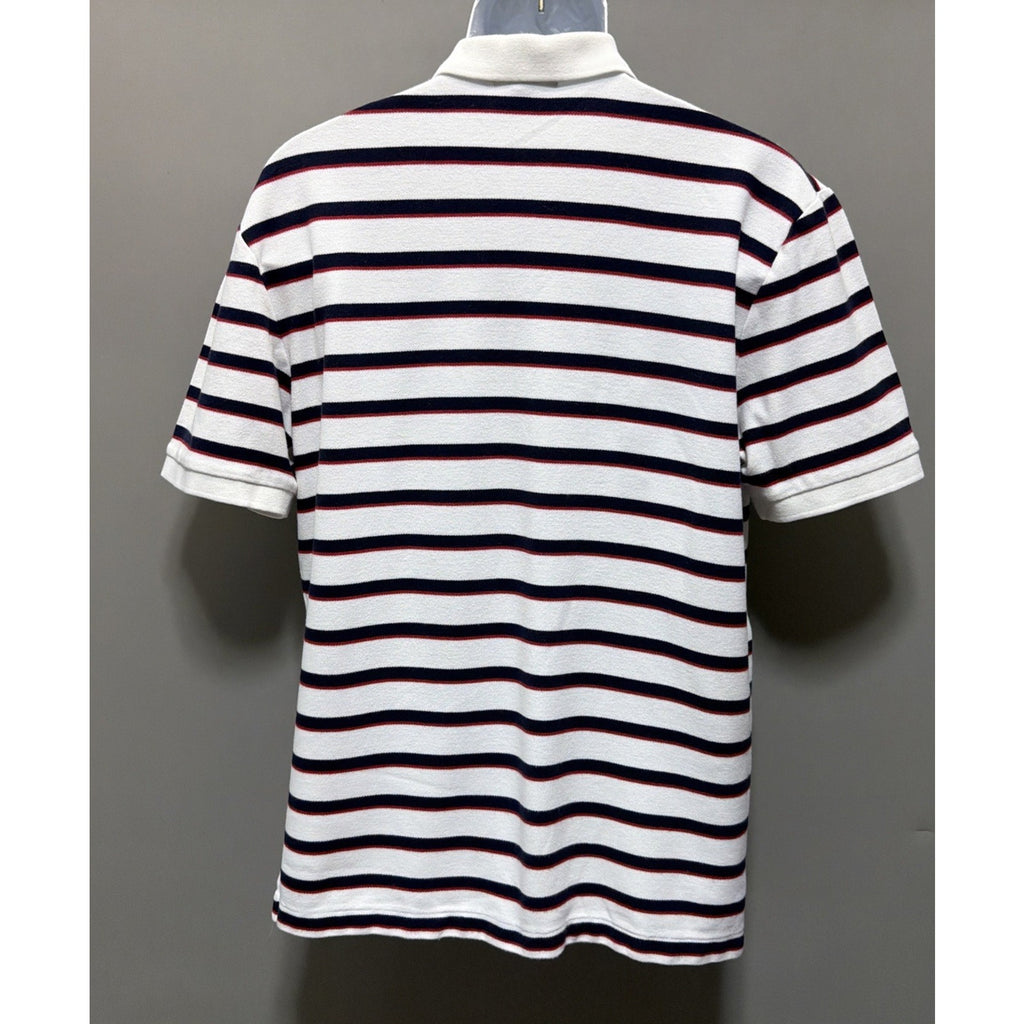 Vtg Lauren Ralph Lauren Polo Shirt M Striped Short Sleeve Crest Logo Made USA