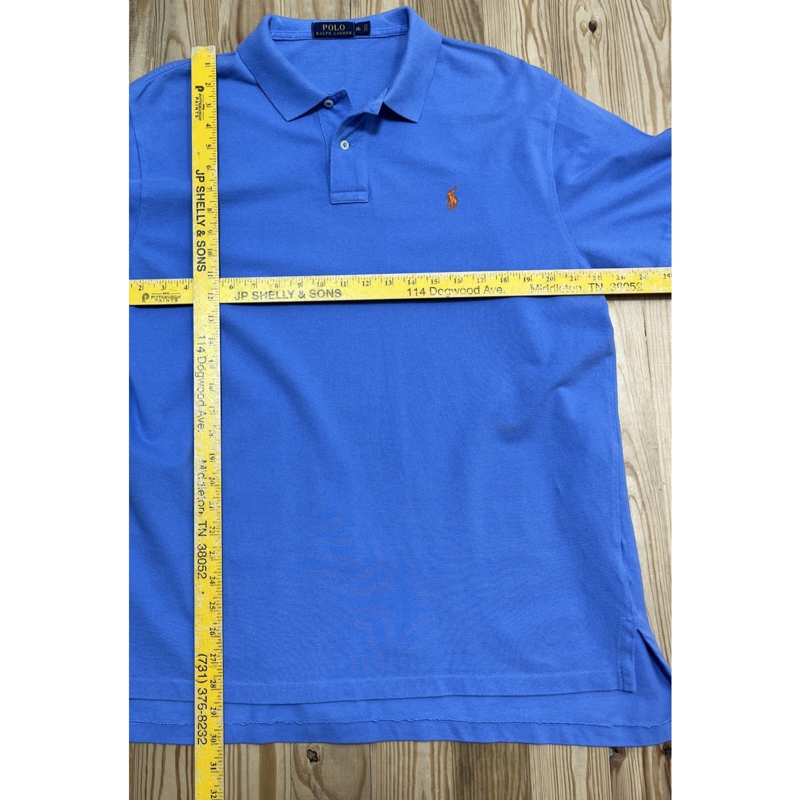 POLO Ralph Lauren Men's POLO style Blue with Orange Polo Logo shirt Sz XL