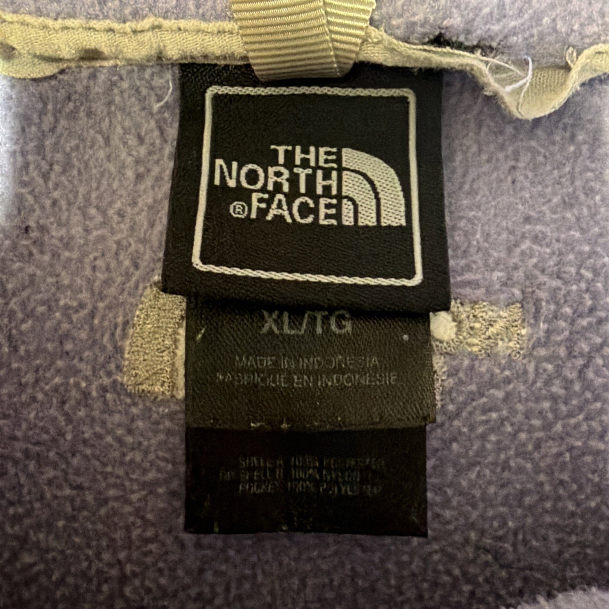 NORTH FACE Girls XL Purple Gray Full Zip Long Sleeve Fleece Jacket