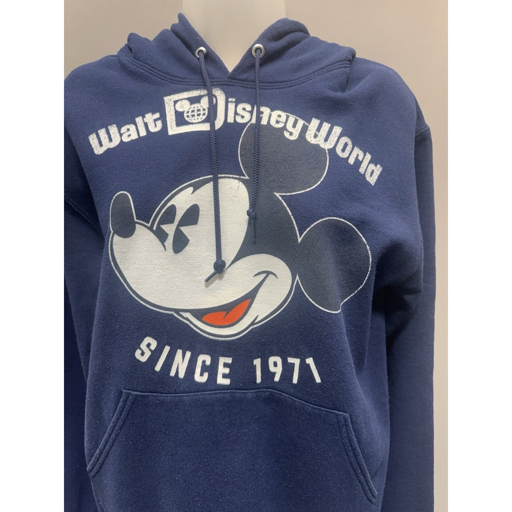 Disney Parks Walt Disney World Mickey Mouse Hoodie Since 1971 Blue Pullover S
