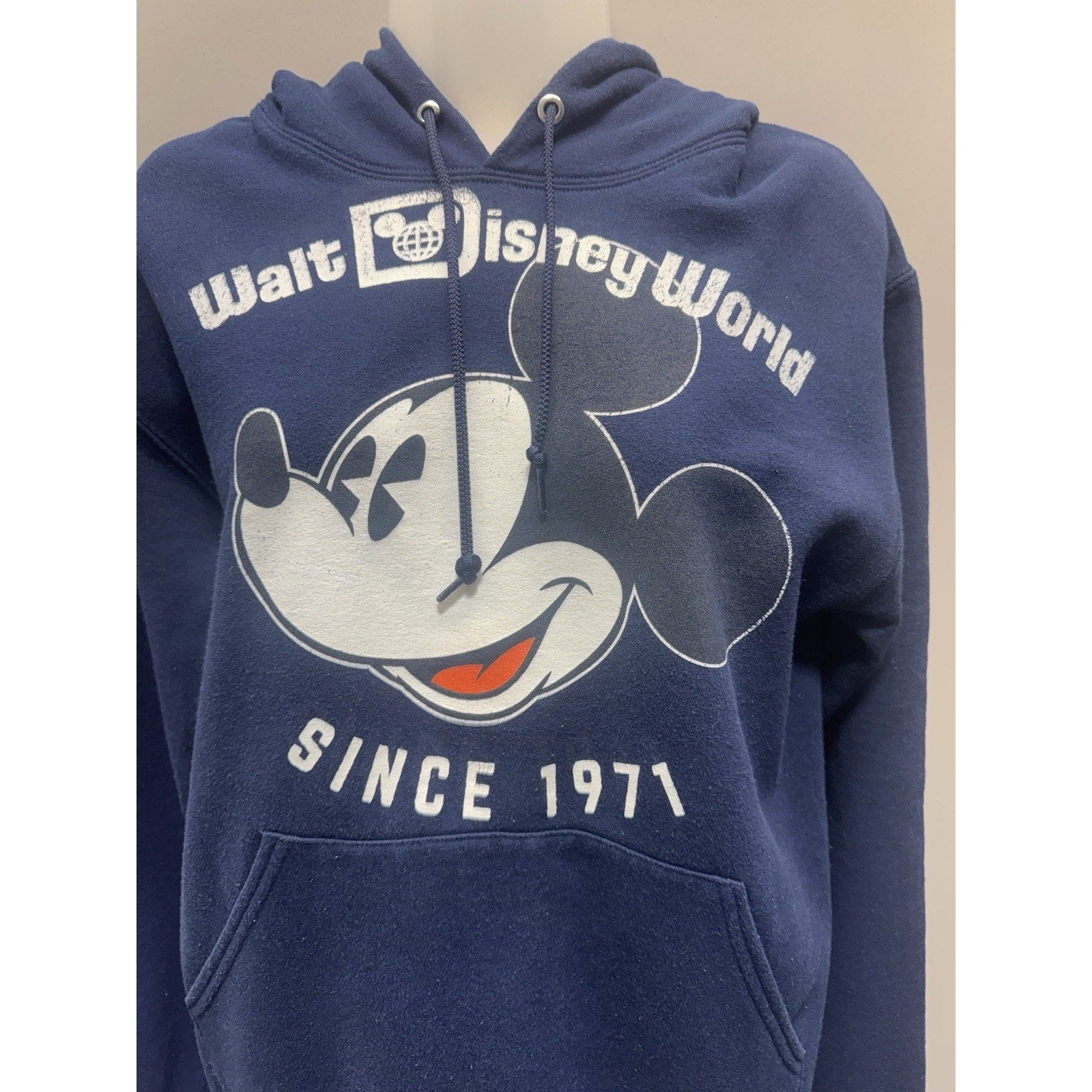 Disney Parks Walt Disney World Mickey Mouse Hoodie Since 1971 Blue Pullover S