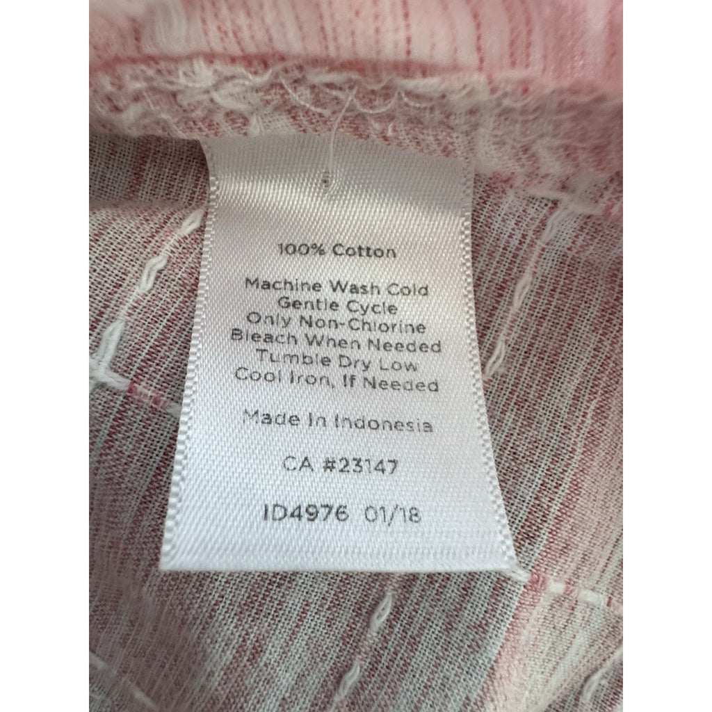 Talbots Plus Pink-on-Pink Check Tunic 100% Cotton LS/Roll Tab Women’s Size 1Xp