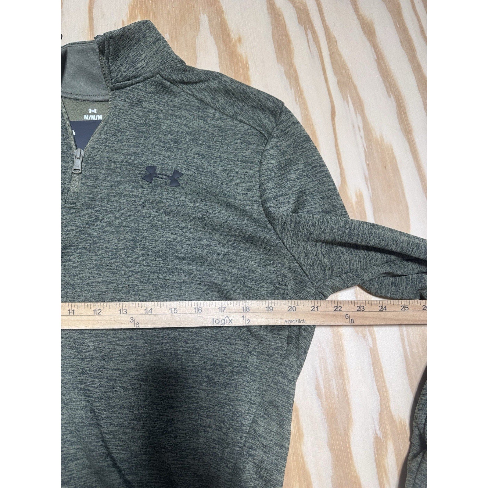Under Armour Mens M Armour Fleece Twist 1/4 Zip Pullover Green Loose NWT