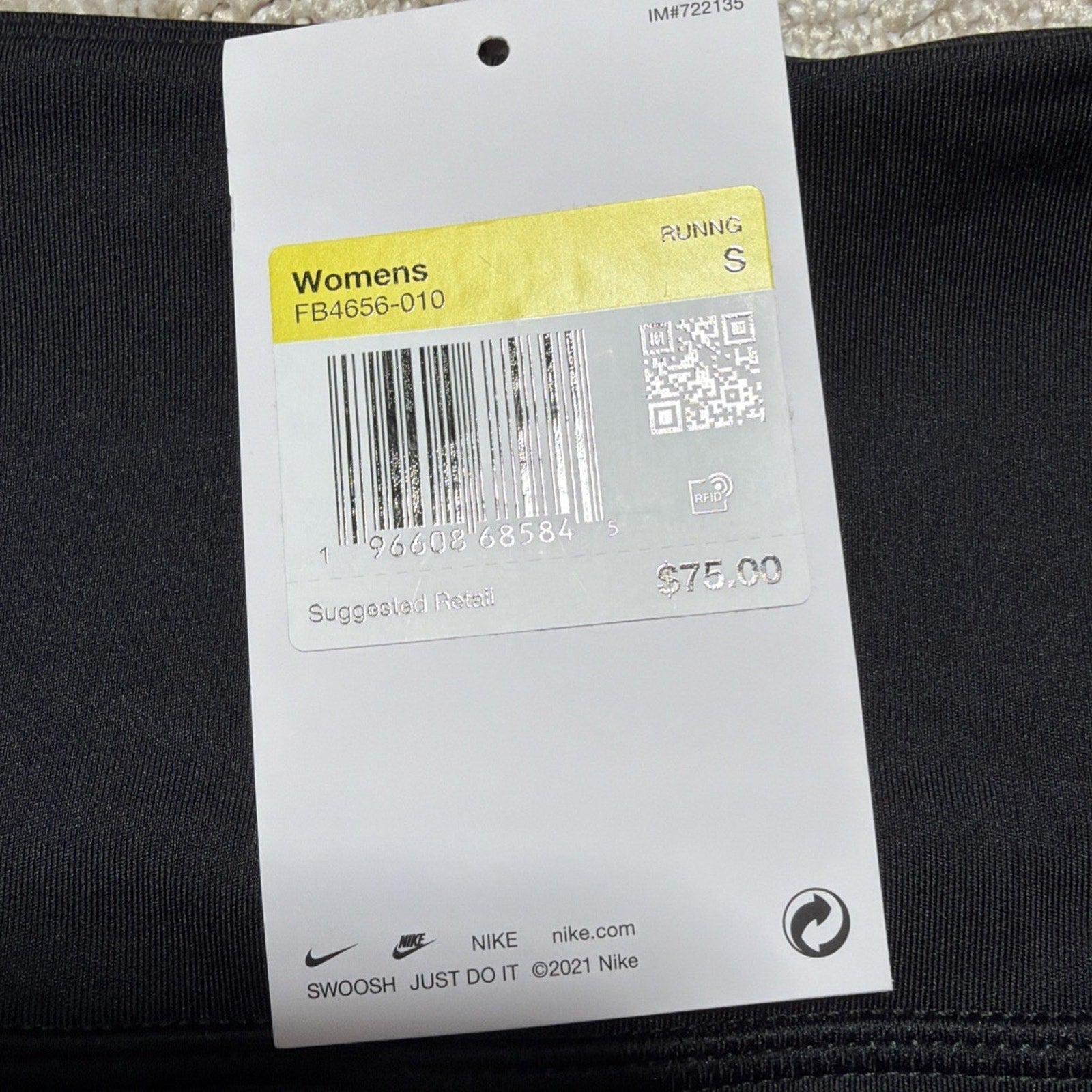 NIKE FAST WOMEN S DRI-FIT RUNNING MID RISE 7/8 Leggings BLACK FB4656-010 New