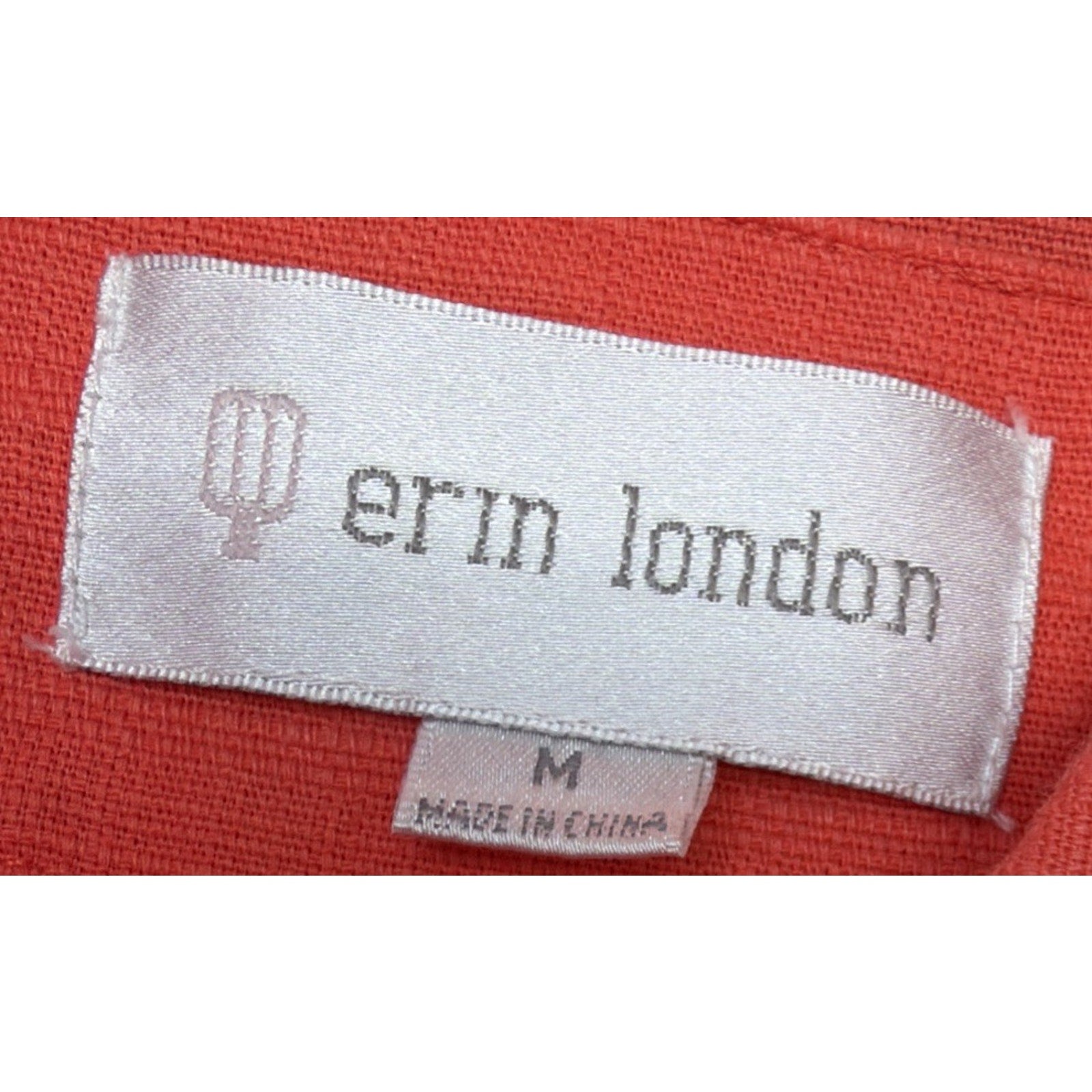 Erin London Jacket Womens Medium Orange Stretch Button Up Long Sleeve Pocket