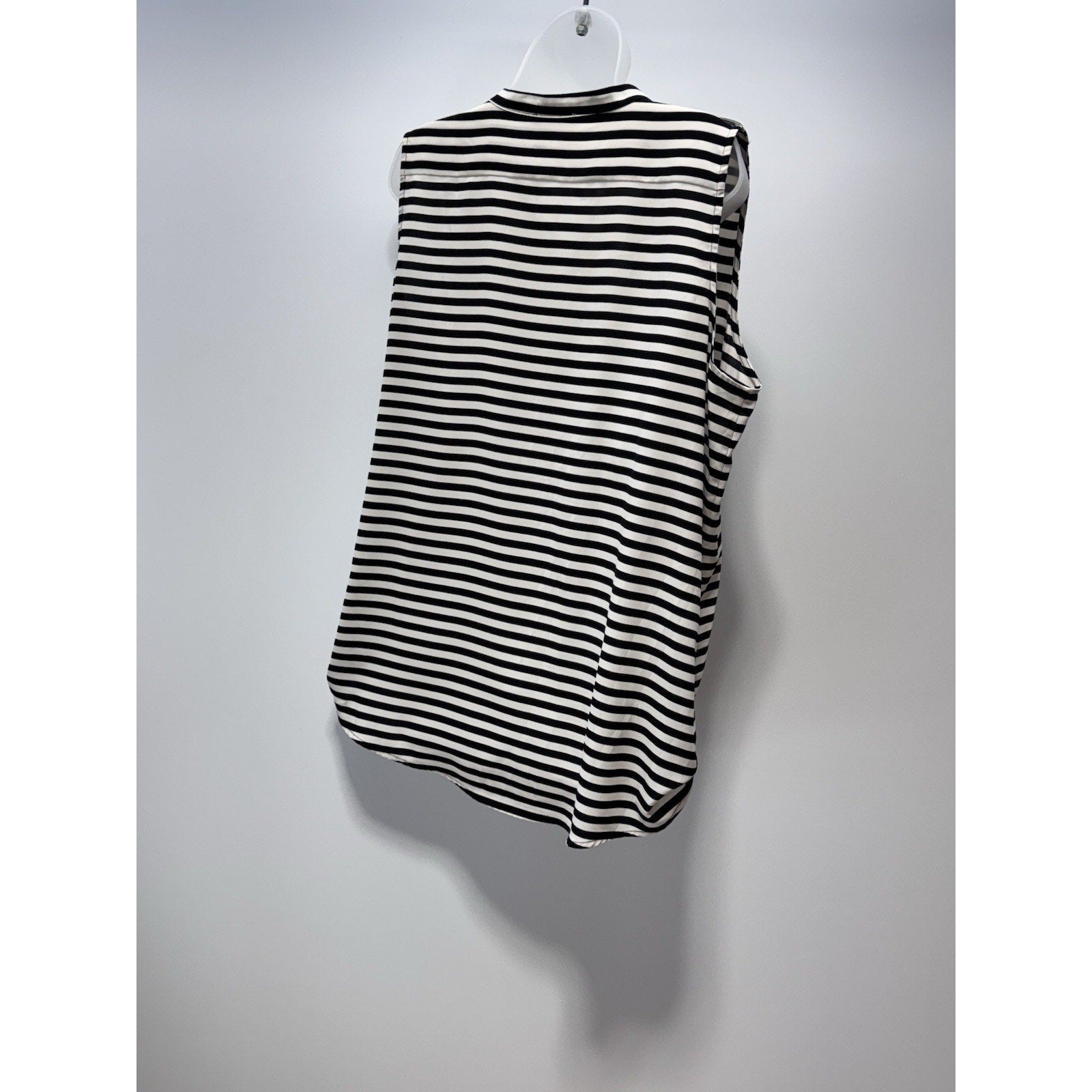 Calvin Klein Black White Striped Blouse Sleeveless Top Women’s Size X-Large