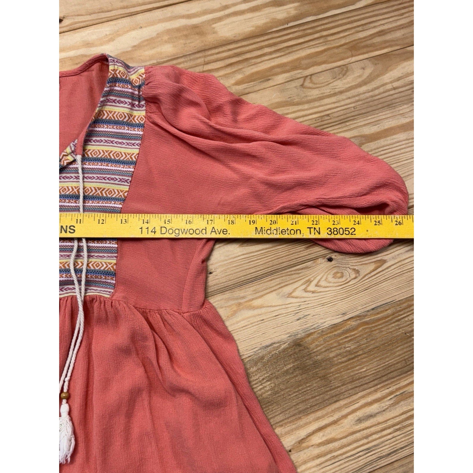 Umgee Women's Bohemian Long Sleeve Embroidered Mini Tunic Dress Size Small