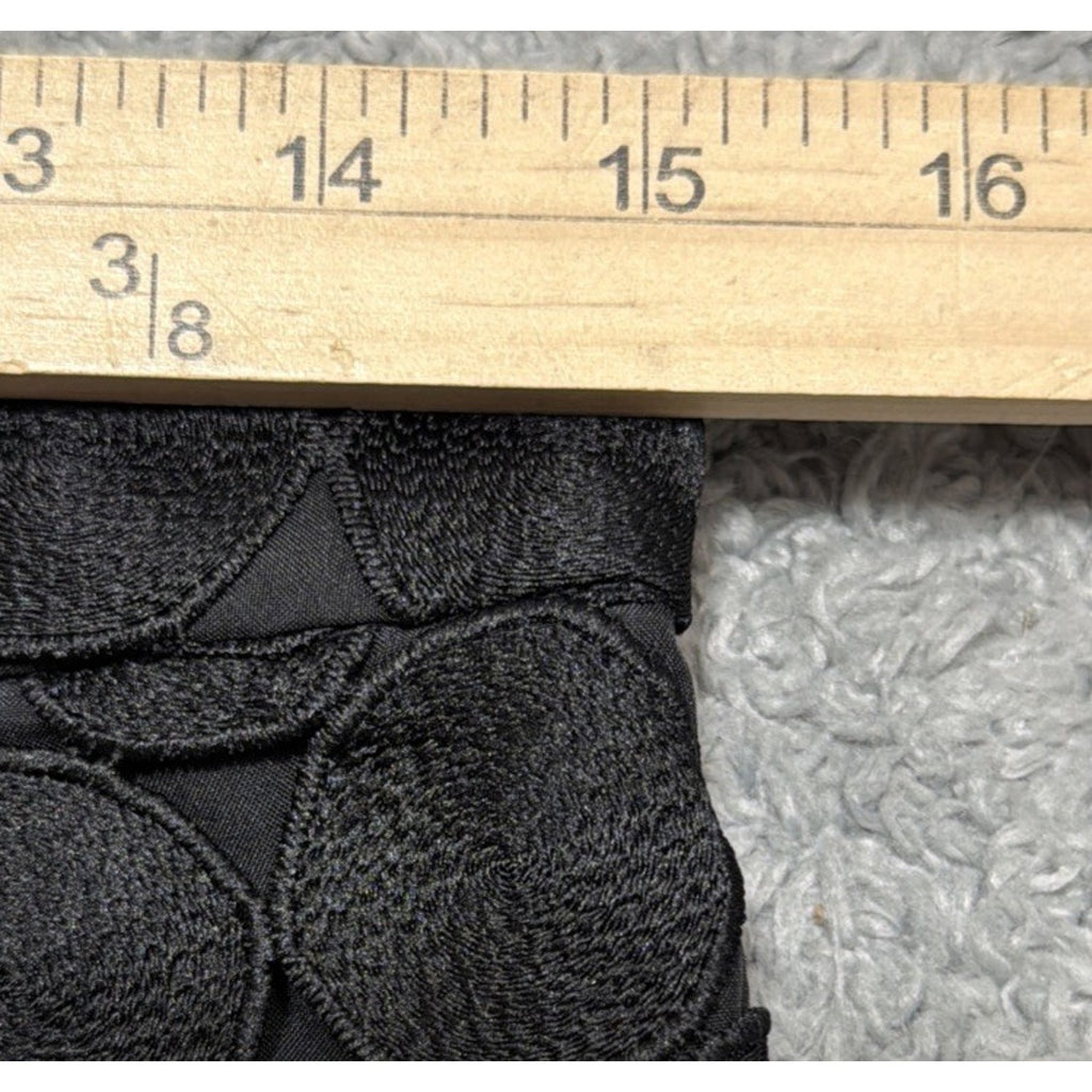 Ann Taylor Petite 2PC Black Textured Circle Applique Top Pants Set 6P Bottom S
