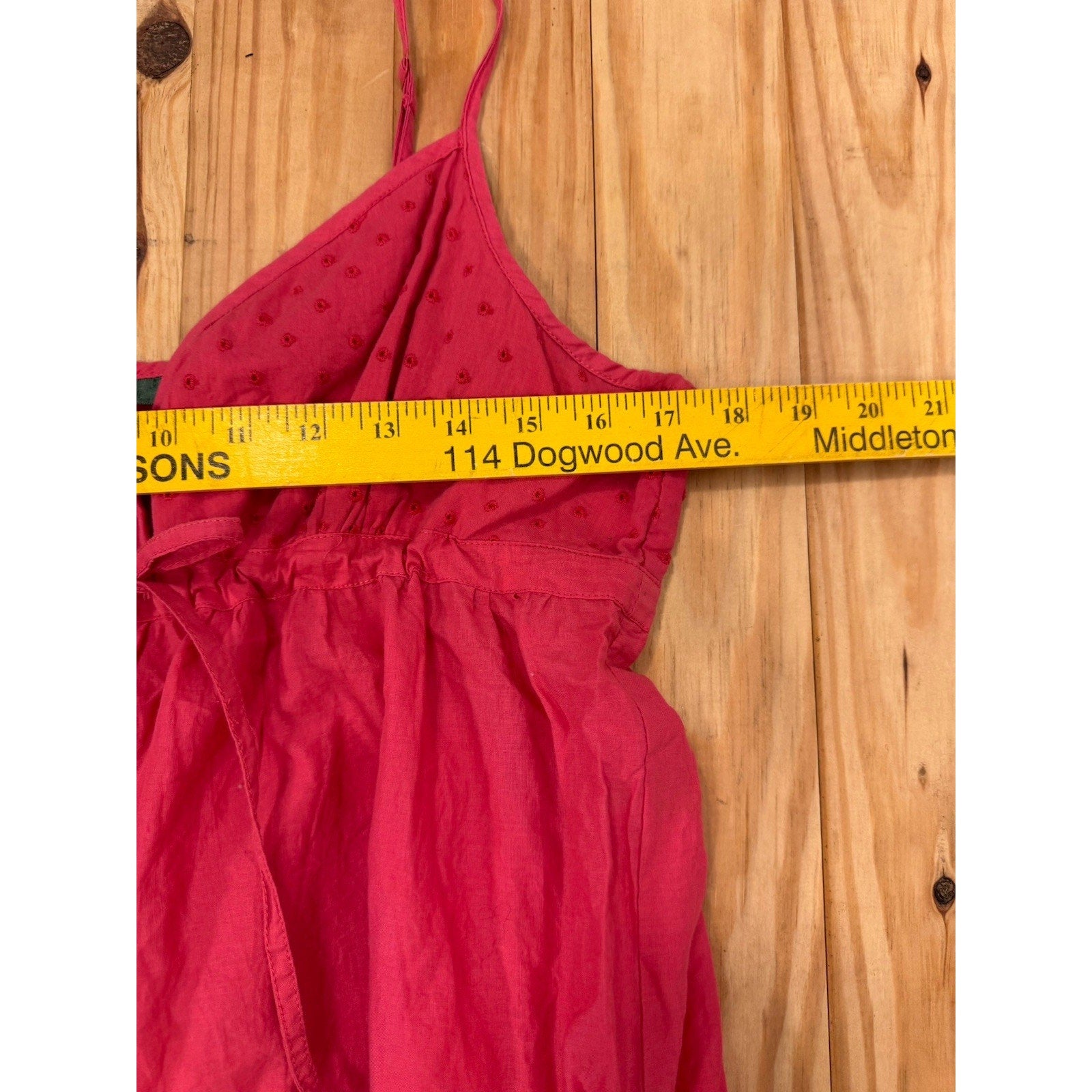 La Redoute Eyelet Pink Tank Blouse FR 46/US 14 Strappy Drawstring