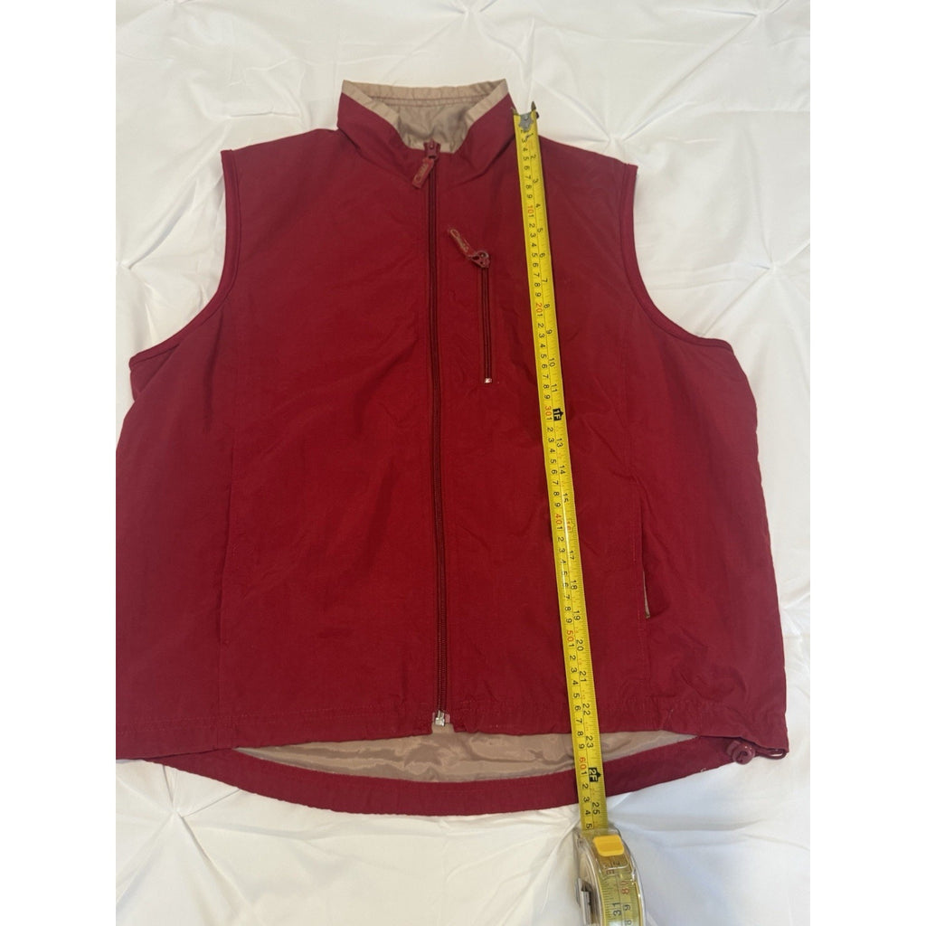 Vtg Y2K Catalina Red Full Zip Vest Womens L Nylon Lightweight Outdoor Gorpcore