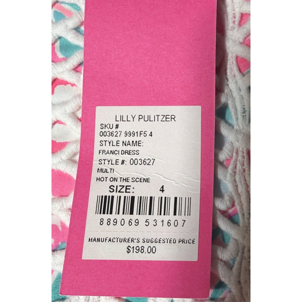 NWT Lilly Pulitzer Franci Dress Size 4 Hot On The Scene Floral Mini Pockets