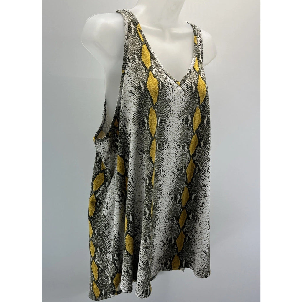 Cool Melon Women Snake Print Tunic sleeveless shirt Made In USA XL