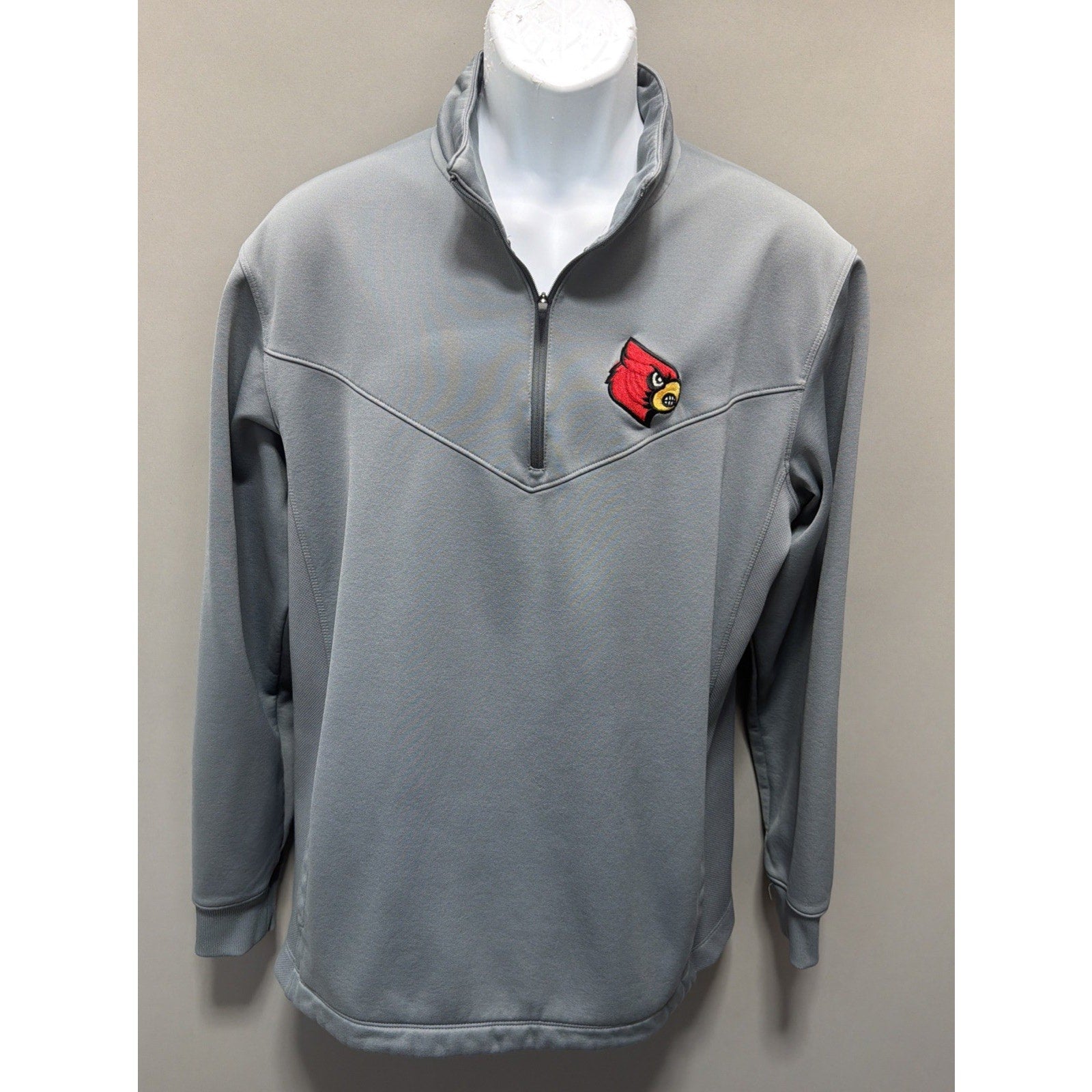 Louisville Cardinals Nike Tour Performance Golf 1/4 Zip NCAA Gray Mens Size L