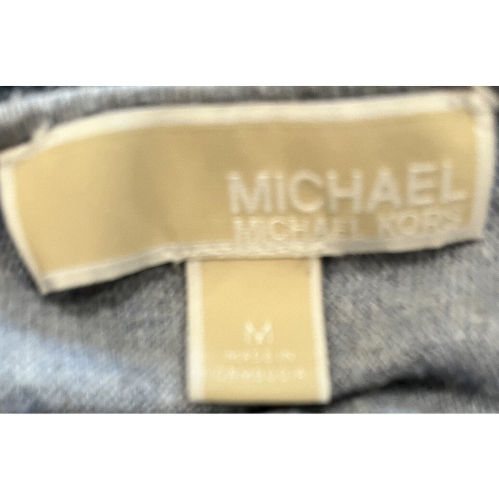 Michael Kors Size M Gray Long Tunic Sweater Long Sleeve Lightweight Women Logo