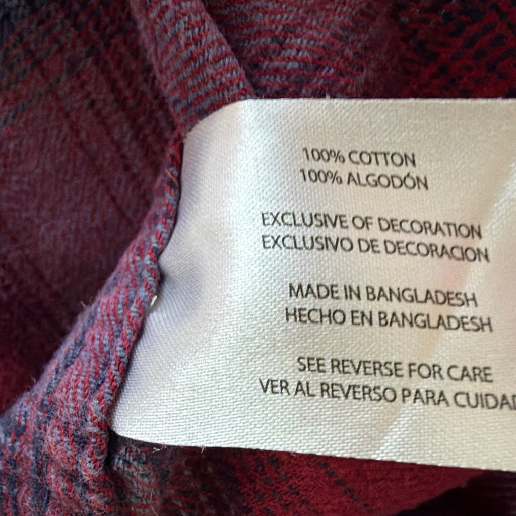 Eddie Bauer Shirt Blue Red Plaid Flannel Mens Size Small Outdoor Casual