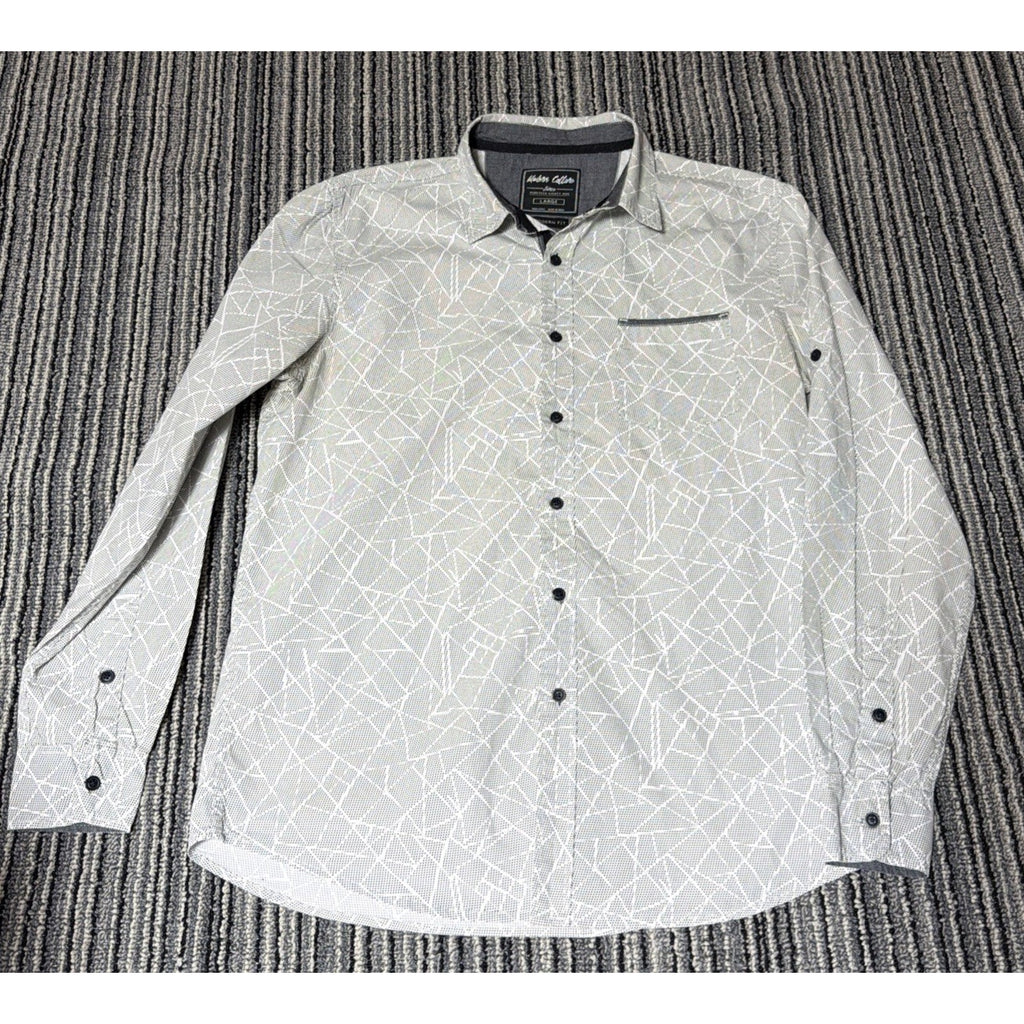 Modern Culture Men's Large Geometric Print Long Sleeve Button Down Shirt