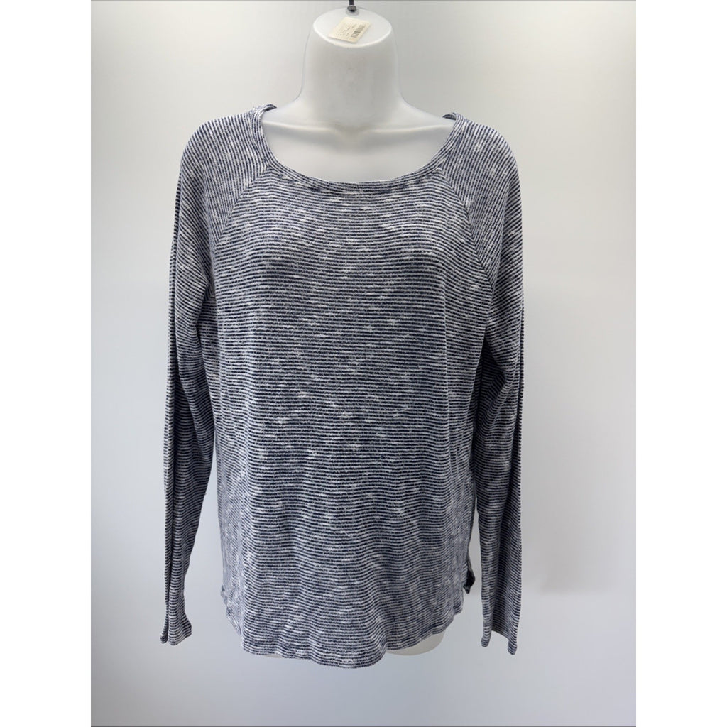 GAP Sport Gray And Black Striped Sweatshirt Women’s Size Large