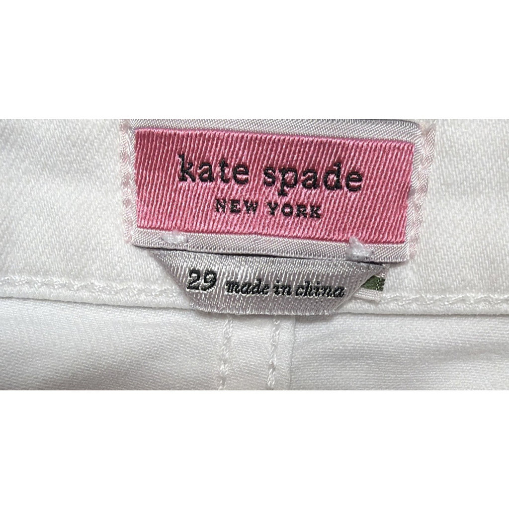 Kate Spade White Jeans Crop Slim Straight Women's 29 Spring Summer Coastal Spot