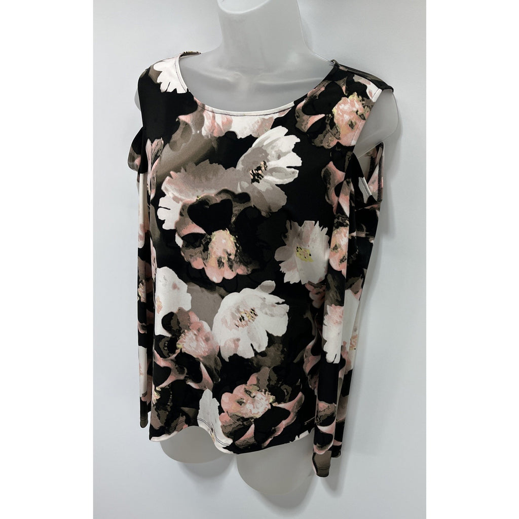 Calvin Klein Long Sleeve Cold Shoulder Top Size Petite Large