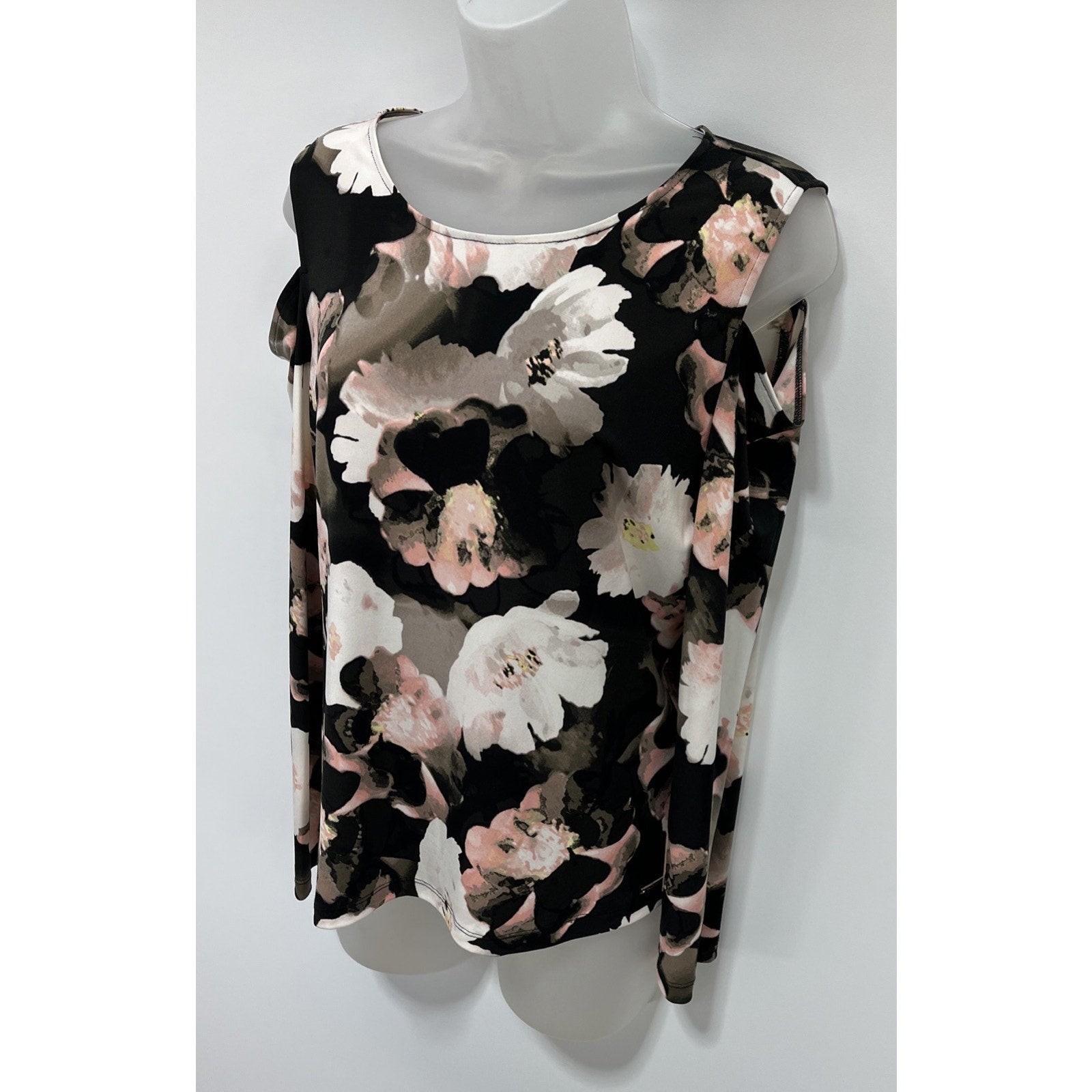 Calvin Klein Long Sleeve Cold Shoulder Top Size Petite Large