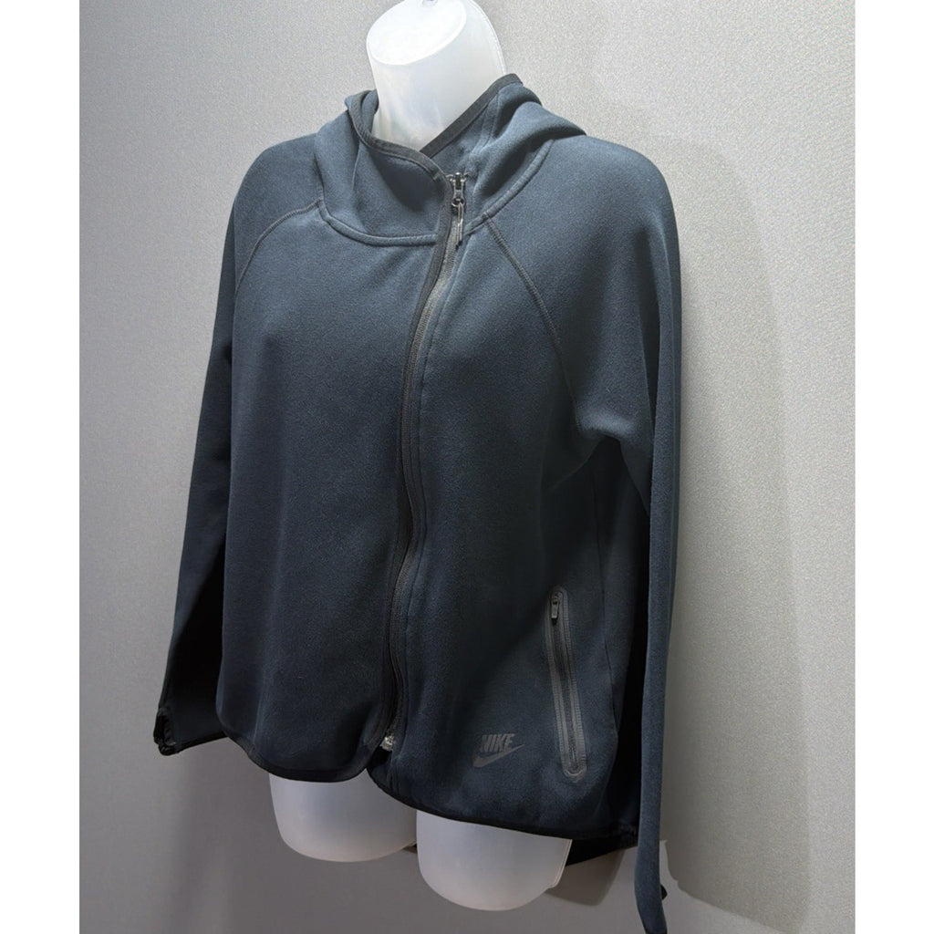 Nike Tech Fleece Cape Hoodie Womens M Black Full Zip Asymmetrical 908822-010