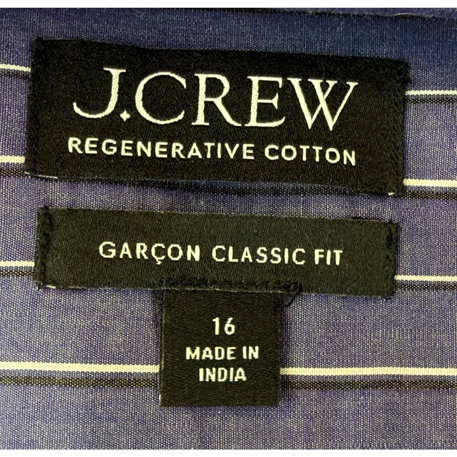 J Crew Shirt Womens 16 Blue Poplin Button Up Garçon Classic Fit Long Sleeve