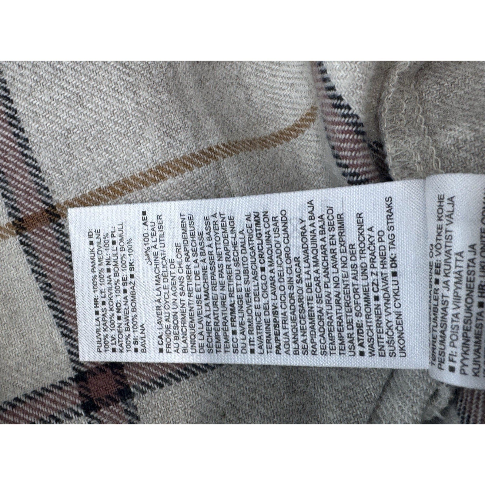 Old Navy Womens The Boyfriend Flannel Shirt Button Down Plaid Gray Purple Small