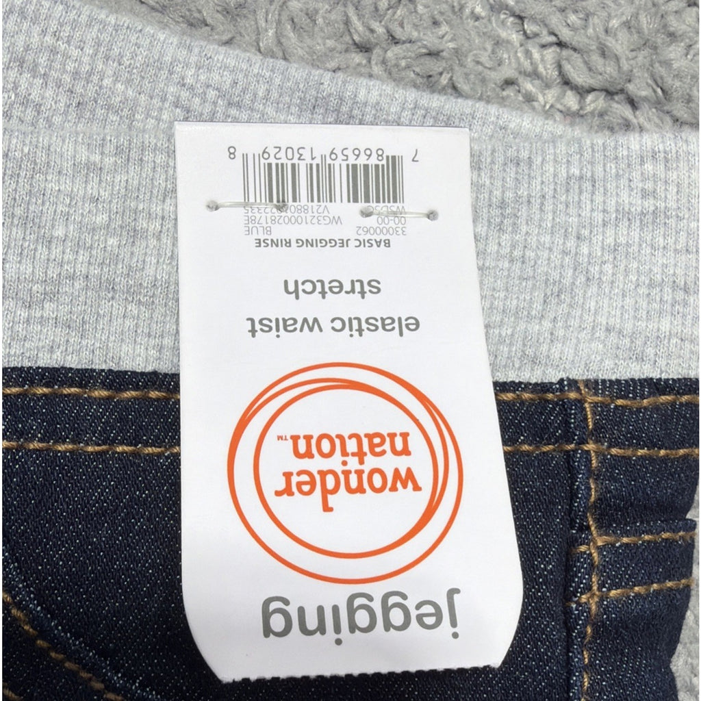 New Wonder Nation Jeans Girl's 14-16 Pull On Tie Waist Denim Blue