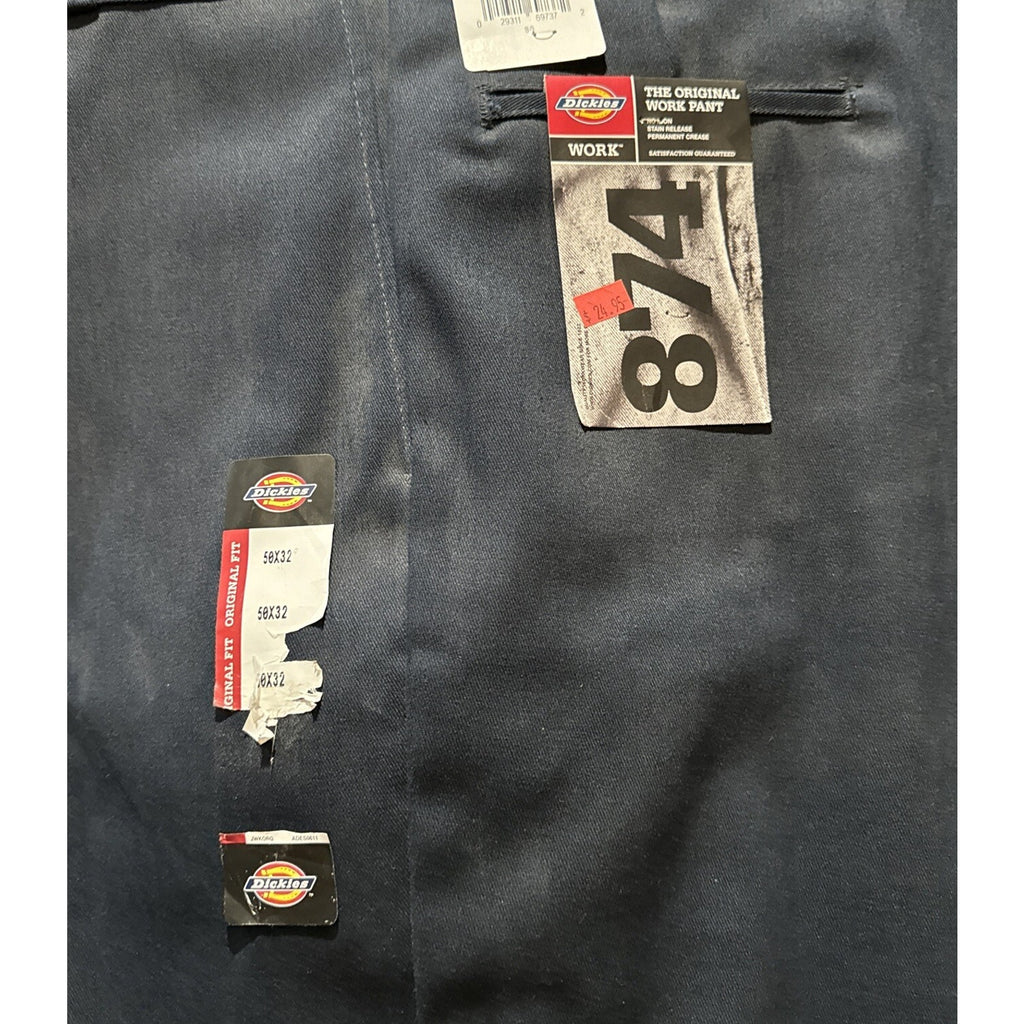 Dickies New Old Stock Navy Blue 874 Flat Front 50 X 32 Twill Pants Work Wear