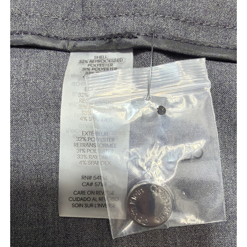 Calvin Klein Womens Size 24W Gray Traditional Fit Dress Pants 31" Inseam NWT $99