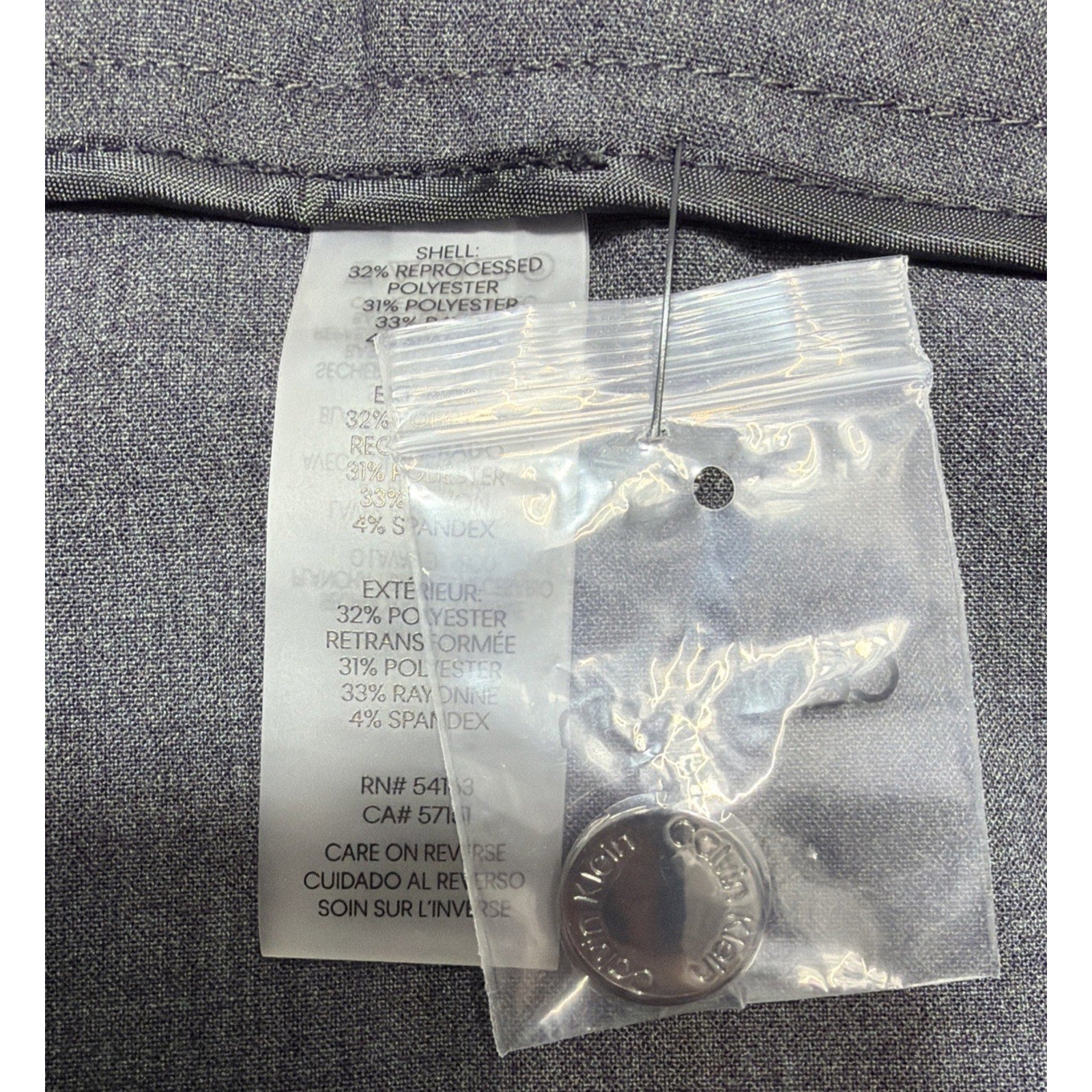 Calvin Klein Womens Size 24W Gray Traditional Fit Dress Pants 31" Inseam NWT $99