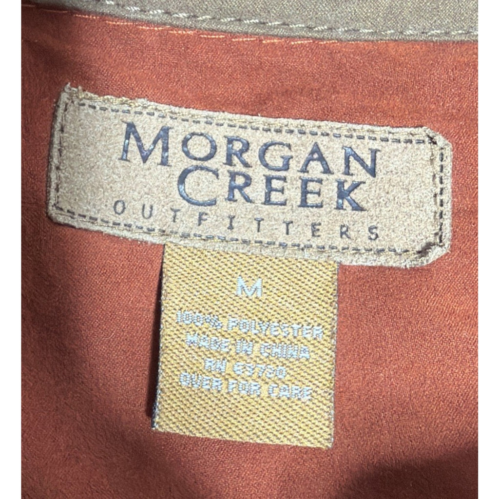 MORGAN CREEK OUTFITTERS Faux Suede Men's Shirt Size Medium Rust