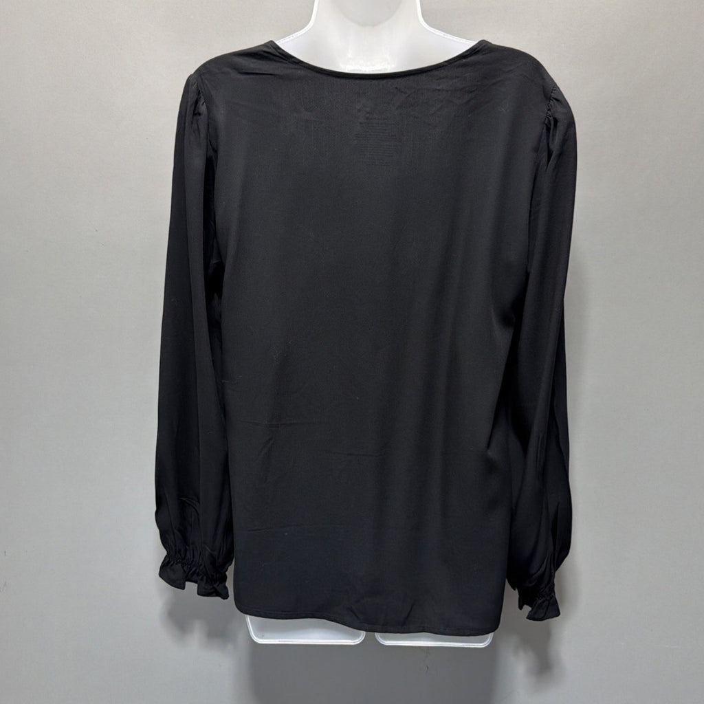 Time and Tru Women's Maternity Top Size M 8-10 Black Square Neck LS Shirt NWT