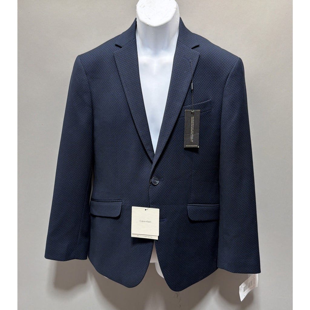 Calvin Klein Slim Fit Infinite Stretch Suit Jacket Mens 36 Short Navy NWT
