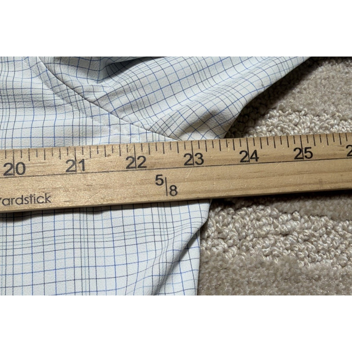 Mizzen+Main Leeward Classic Dress Shirt Men’s M White Blue Check Stretch