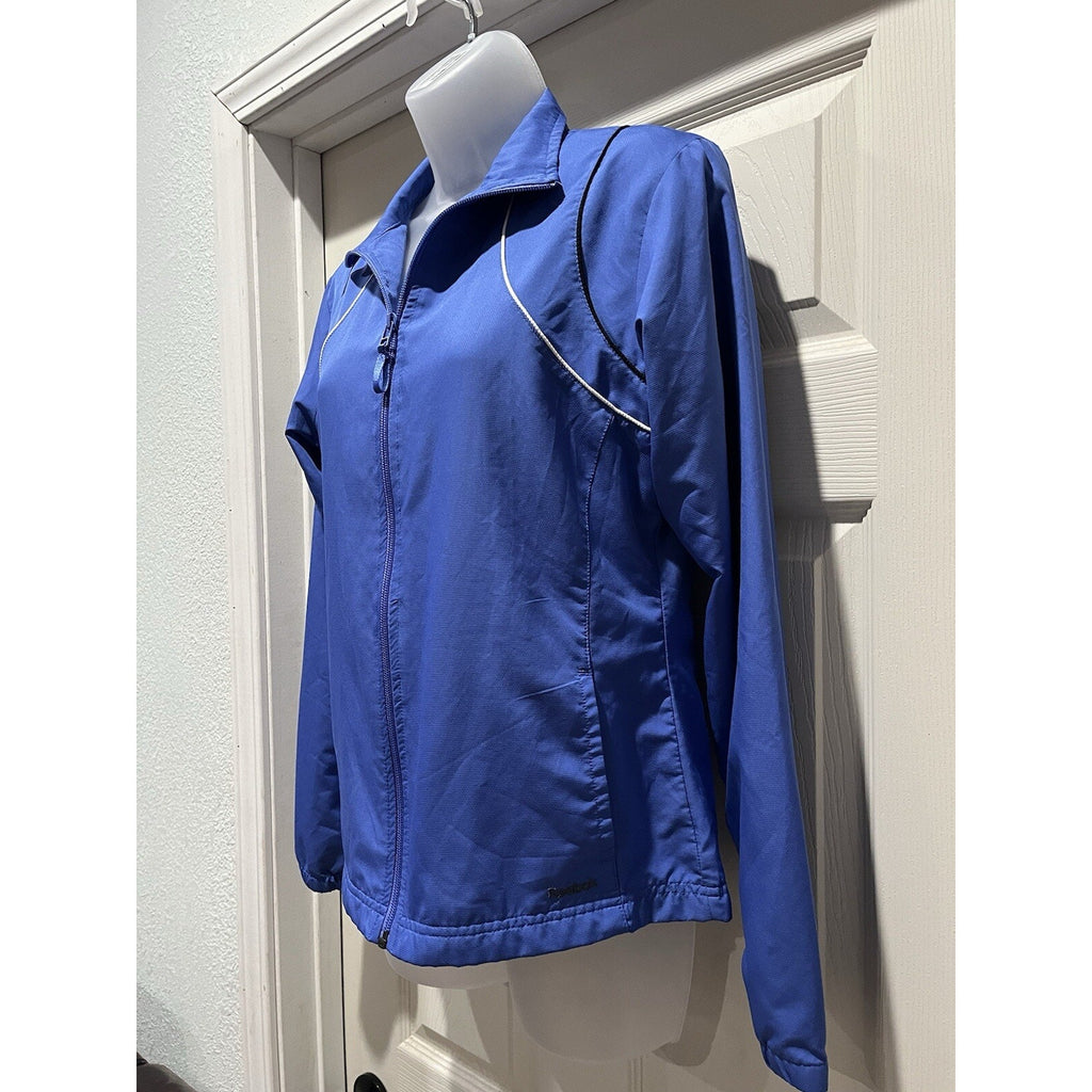 Vintage Reebok Windbreaker Jacket Women's Size Medium Full Zip Blue Purple