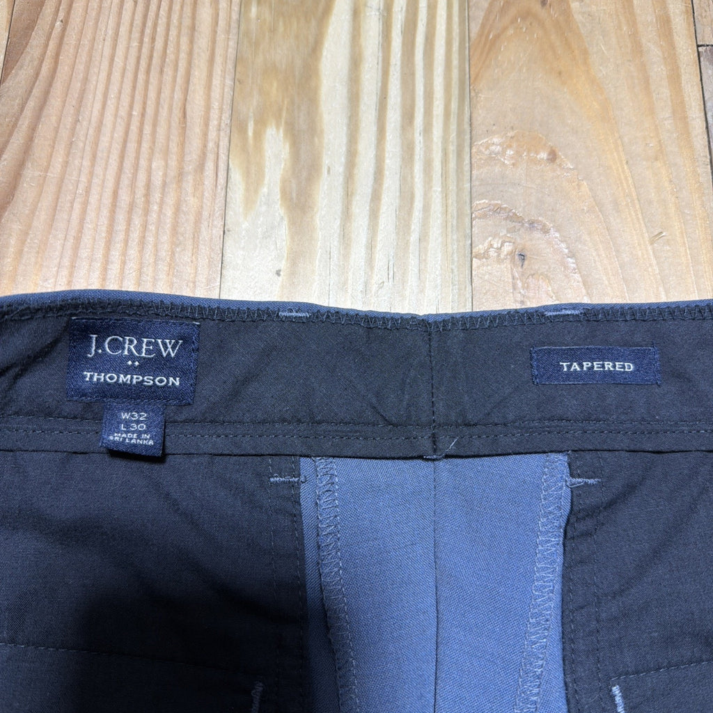 J. Crew Pants Thompson Tapered Leg Blue Flat Front Wool Blend Men's 32x30