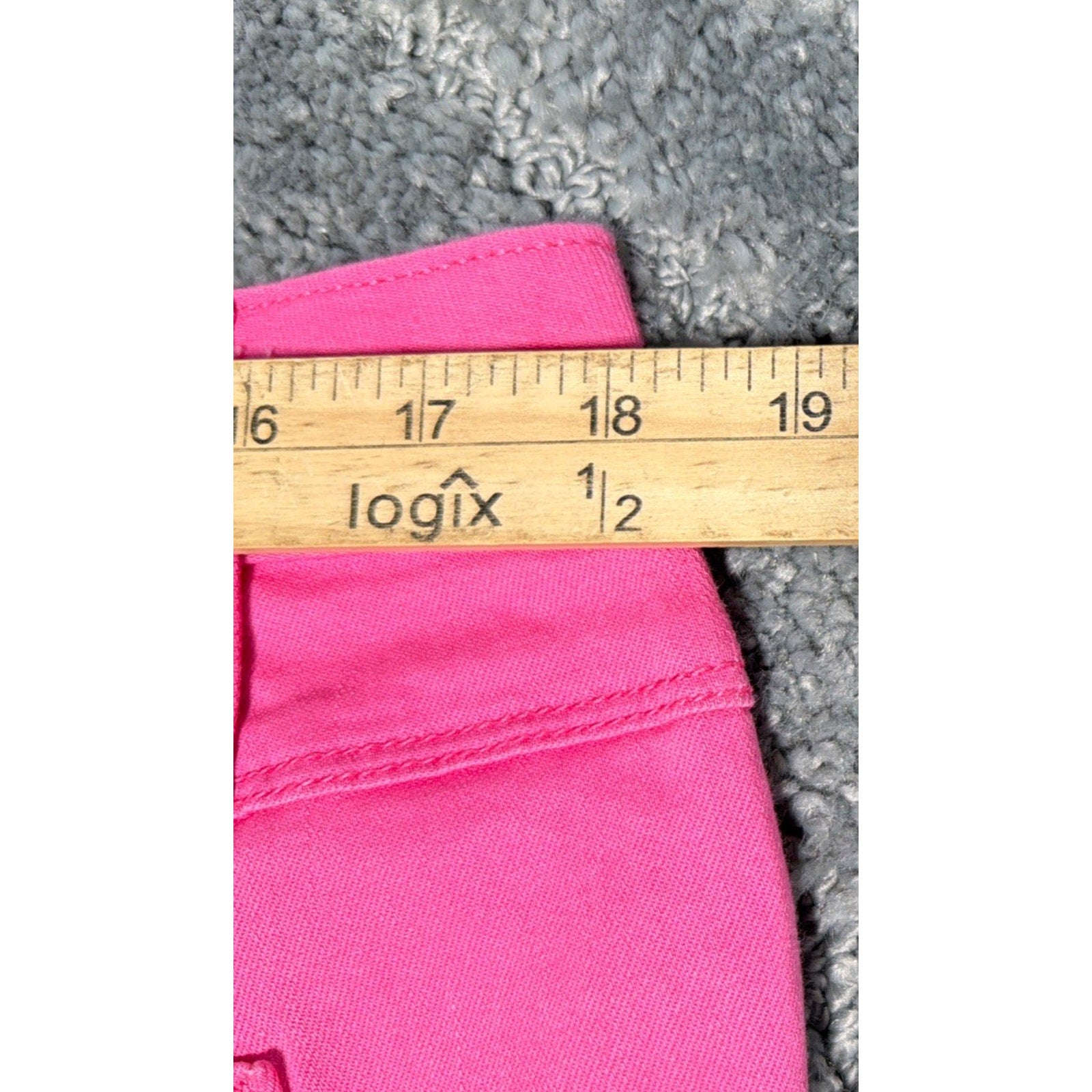 1822 Denim Womens Raw Frayed Hem High Rise Jean Shorts 16 Pink 5” Inseam