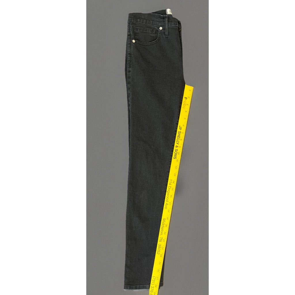 Madewell 9" High Rise Skinny Stretch Jeans Women Size 27 27X28 Faded Black/Grey
