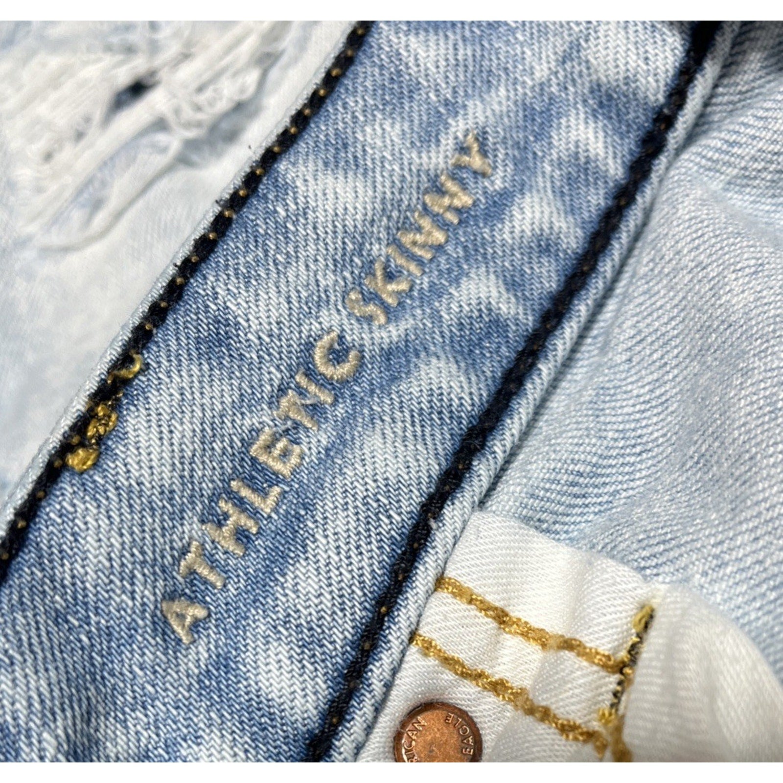American Eagle Airflex + Temp Tech Jeans Men’s 44x32 Blue Denim Athletic Skinny