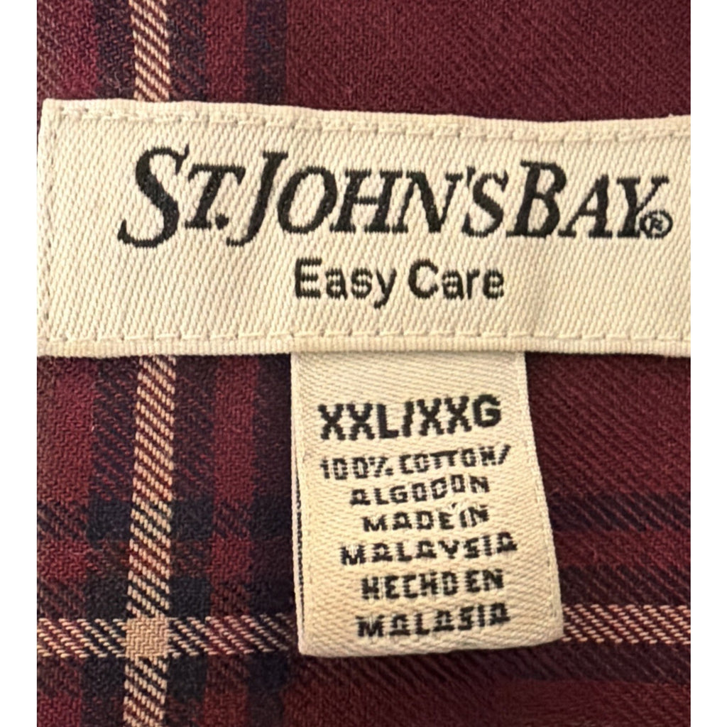 St. Johns Bay Easy Care Button Up Long Sleeve Shirt Men's Size XXL NWOT