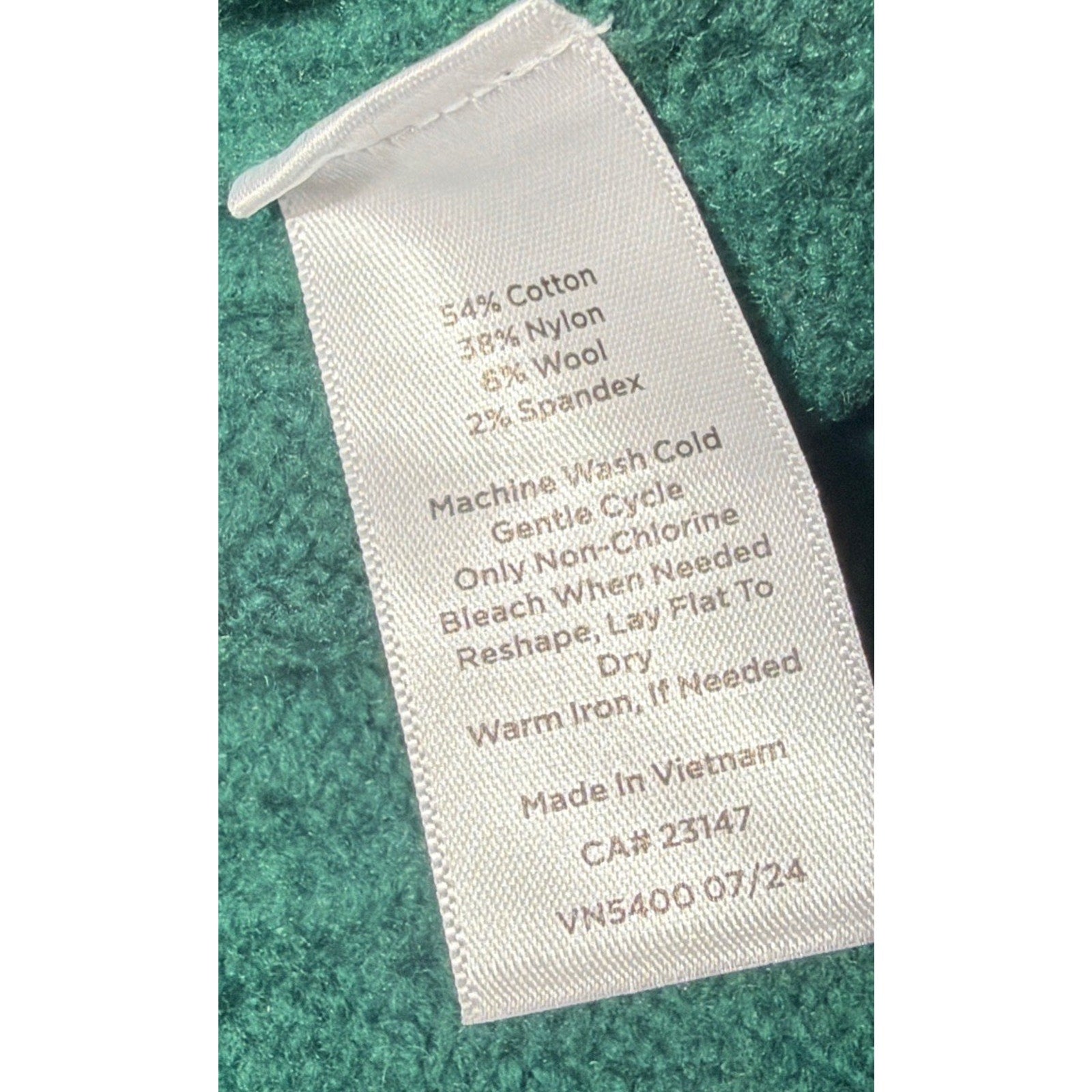 New Talbots Women's Wool Blend Cable Knit Fair Isle Green Sweater Sz S Stretch