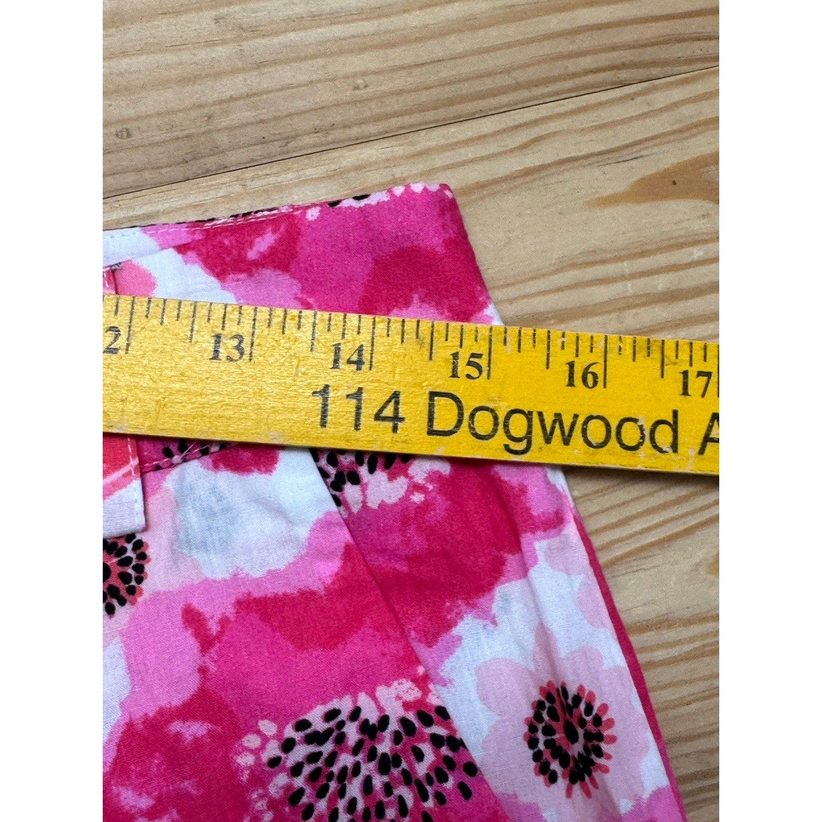 TCEC Pink Floral 100% Cotton Active Athletic Shorts Size Medium Pockets