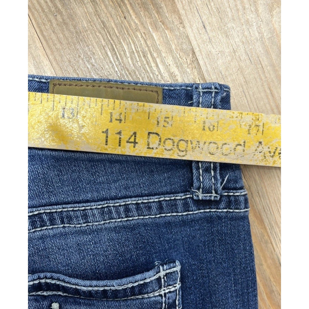 Daytrip Virgo Bootcut Jeans Womens 32 L Thick Stitch Flap Pocket Blue Denim