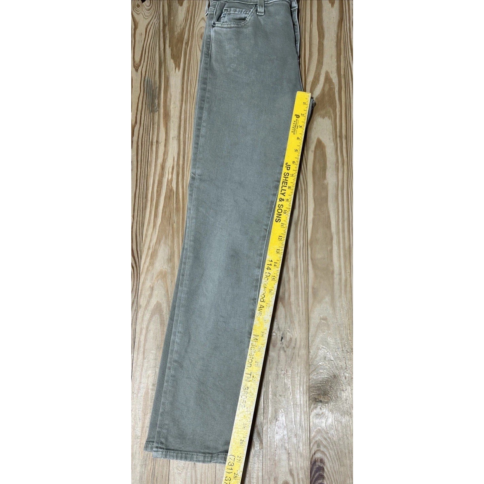 AG Adriano Goldschmied Women's Mari Crop high-rise Jeans, size 25x27, Olive