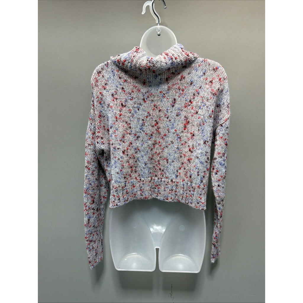 BP Slouchy Cowl Neck Oversized Crop Sweater Top Size XS Long Sleeve Multi NEW