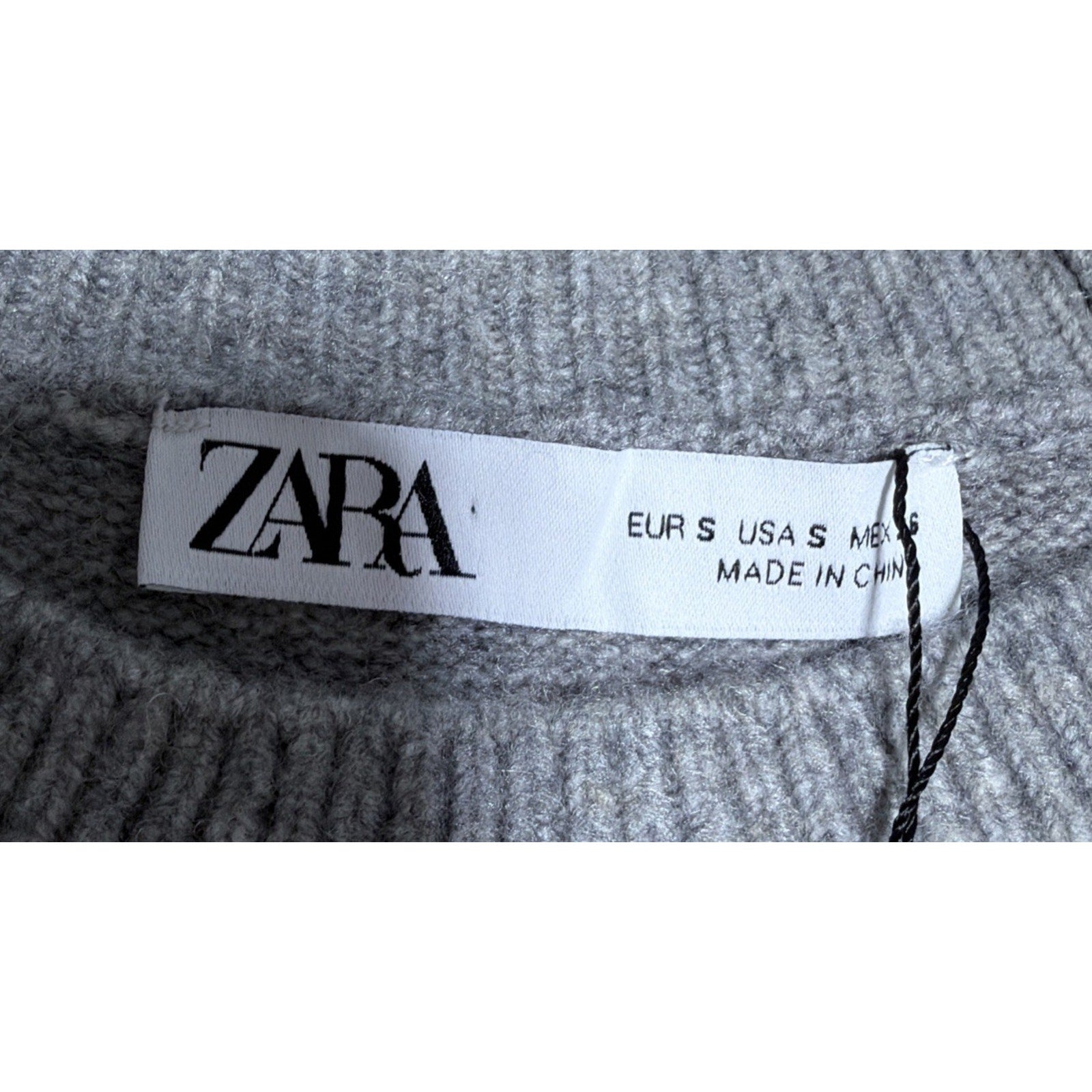 ZARA Super Soft Knit Wool Blend Oversized Gray Mini Dress SIZE Small New W Tags