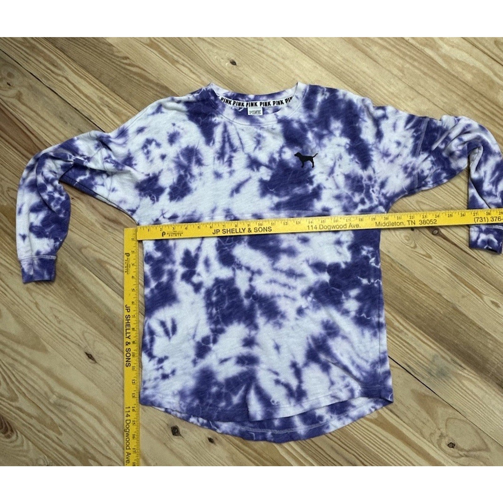 Victoria's Secret Pink French Terry Tie Dye Varsity Crew Purple XS