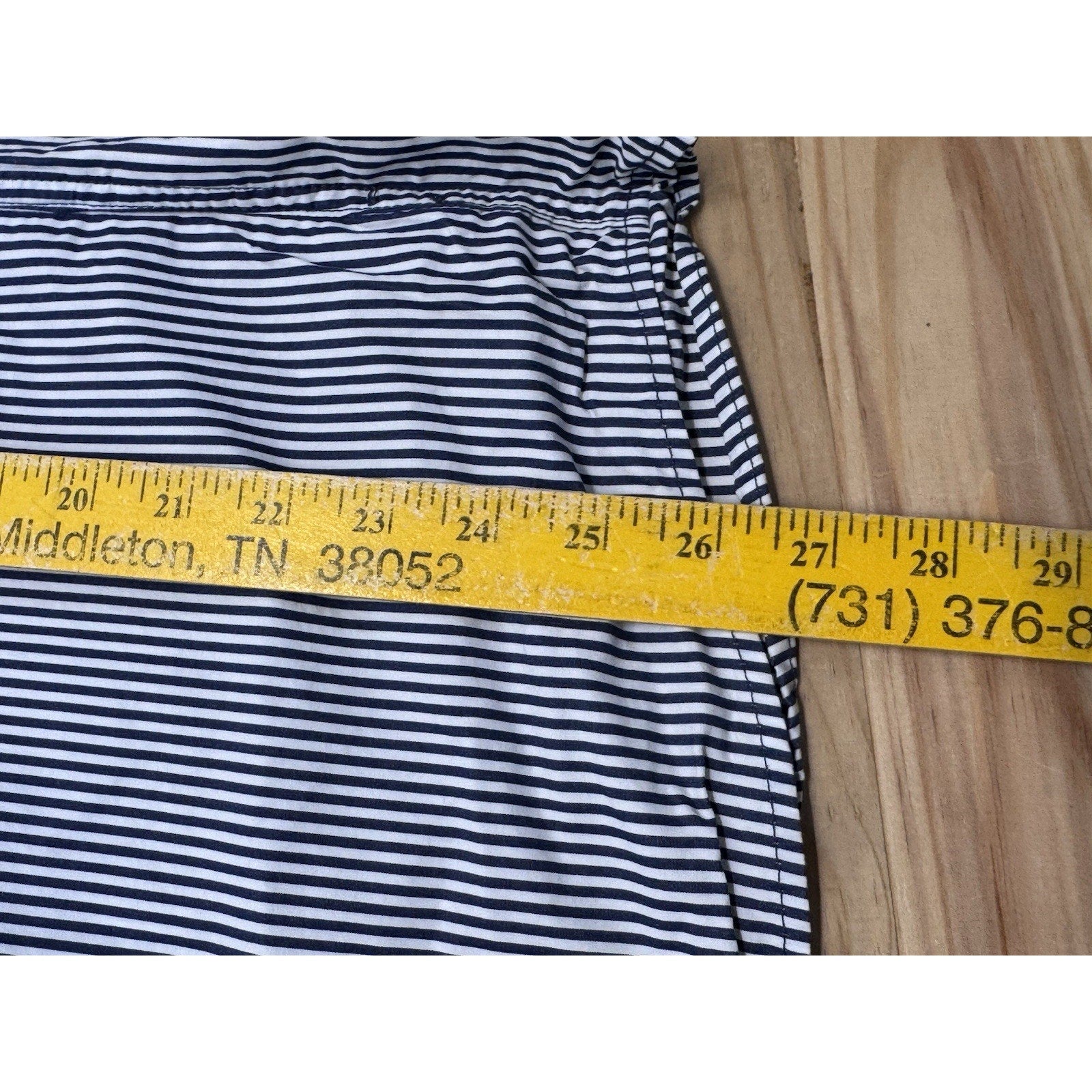 Abercrombie & Fitch Button Up Shirt Men’s White Blue Stripe Muscle Long Sleeve